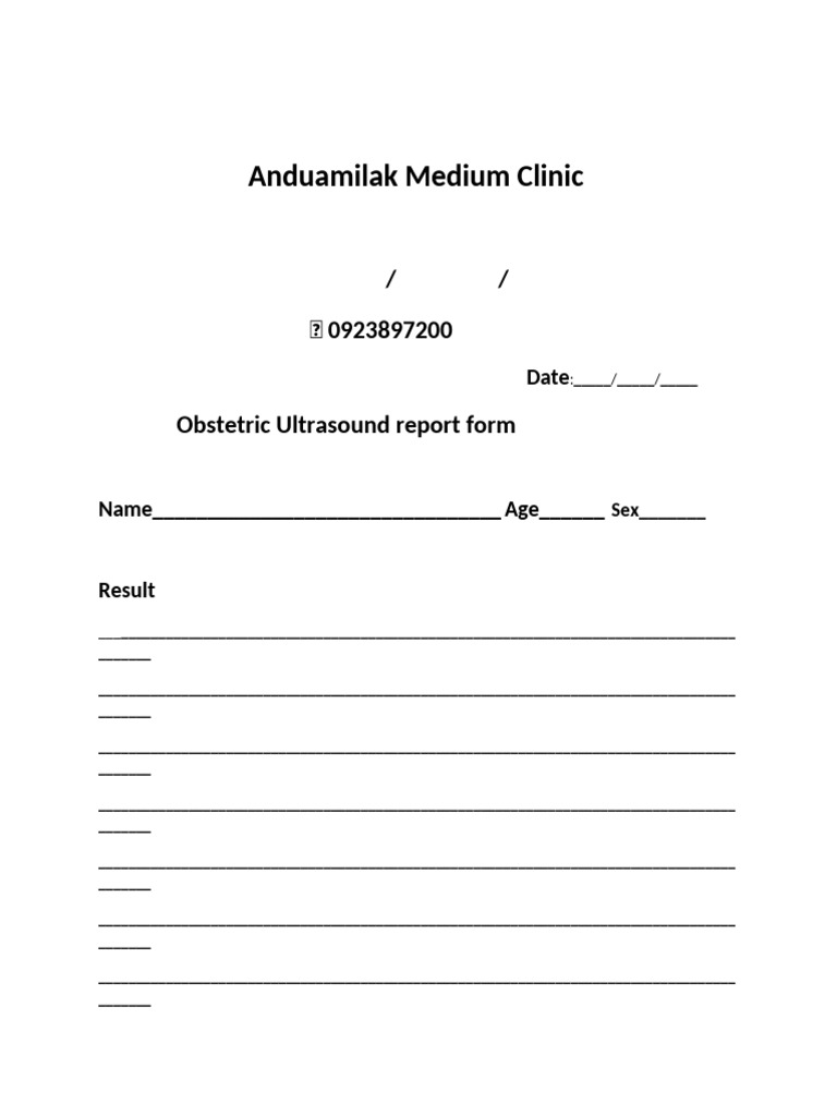 Ultrasound Report Form | PDF