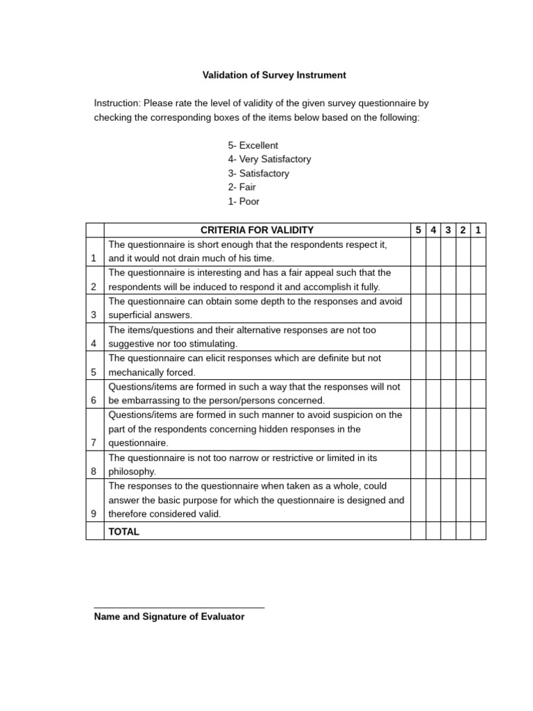Ind. Validation of Instrument | PDF