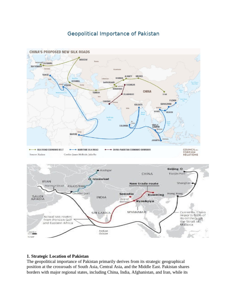 CPEC Geopolitical Importance | PDF | Pakistan | Central Asia