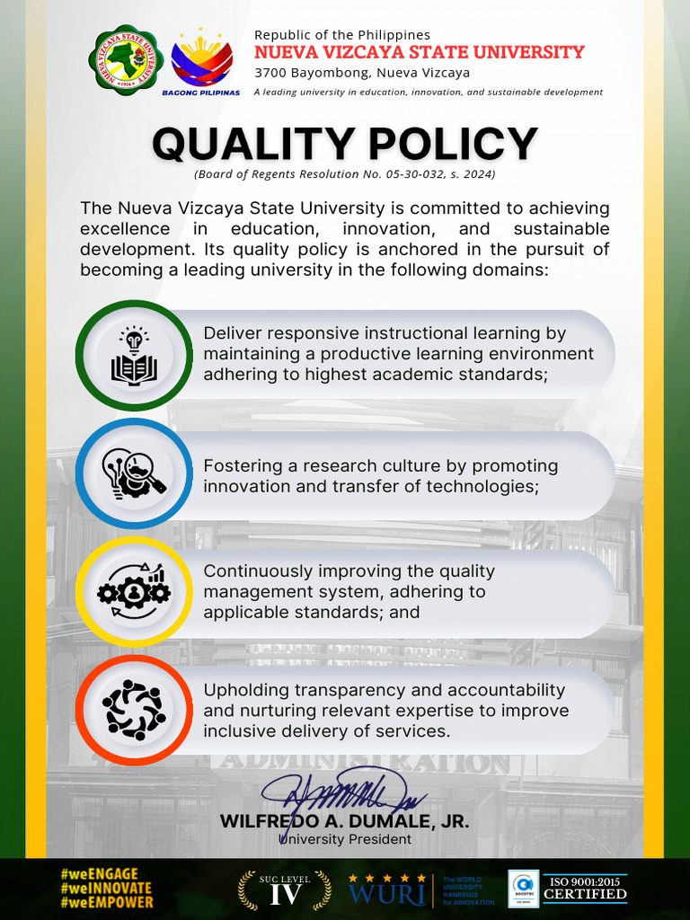 Quality Policy Revised 2024 | PDF