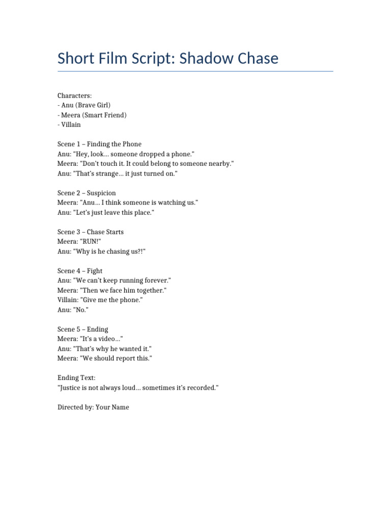 Shadow Chase Script | PDF