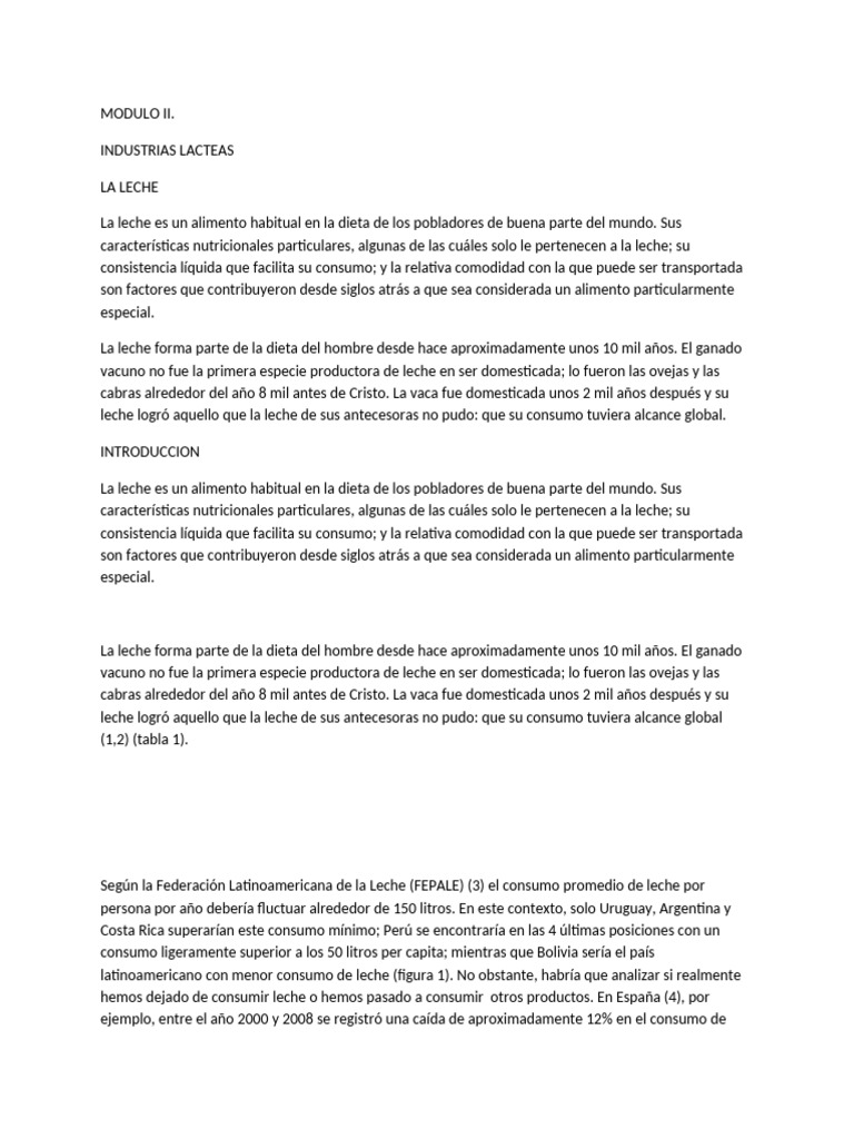 Modulo II Definicion de Leche | PDF | Leche | Productos lácteos