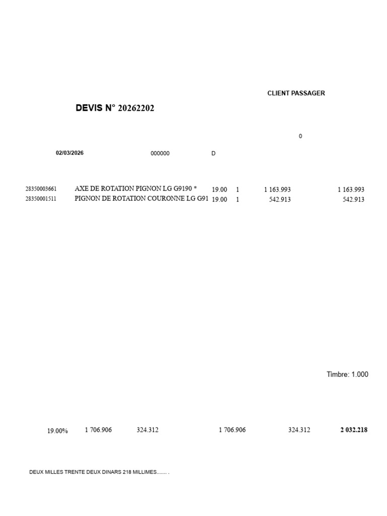 Devis | PDF