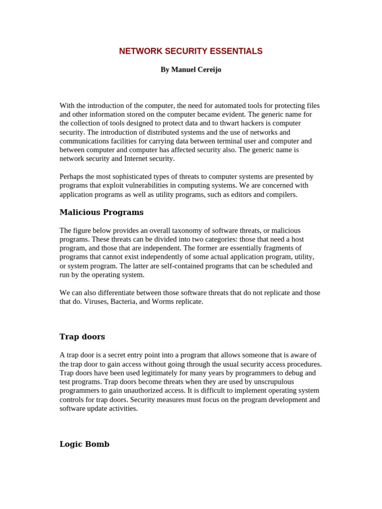 Network Security Essentials | PDF | Security | Computer Security