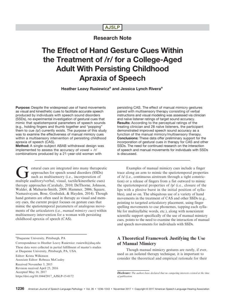 2017 Rusiewicz (Hand Gesture Cues R) | PDF | Speech | Stress (Linguistics)