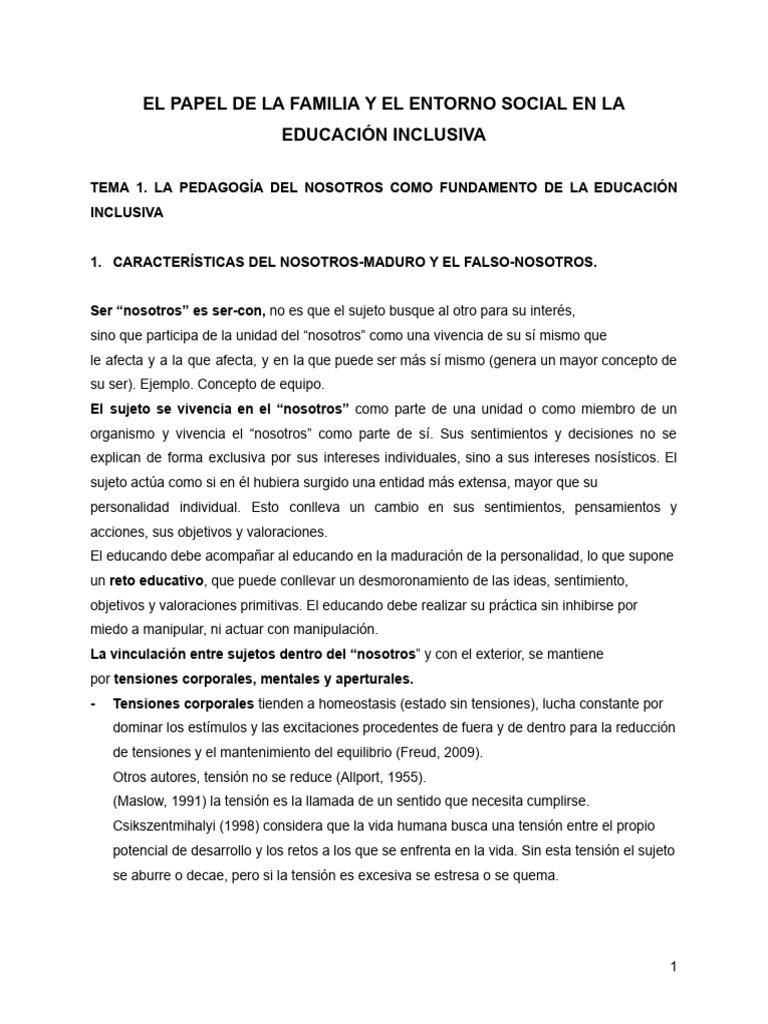 El Papel de La Familia y El Entorno Social en La Educación Inclusiva 2 ...
