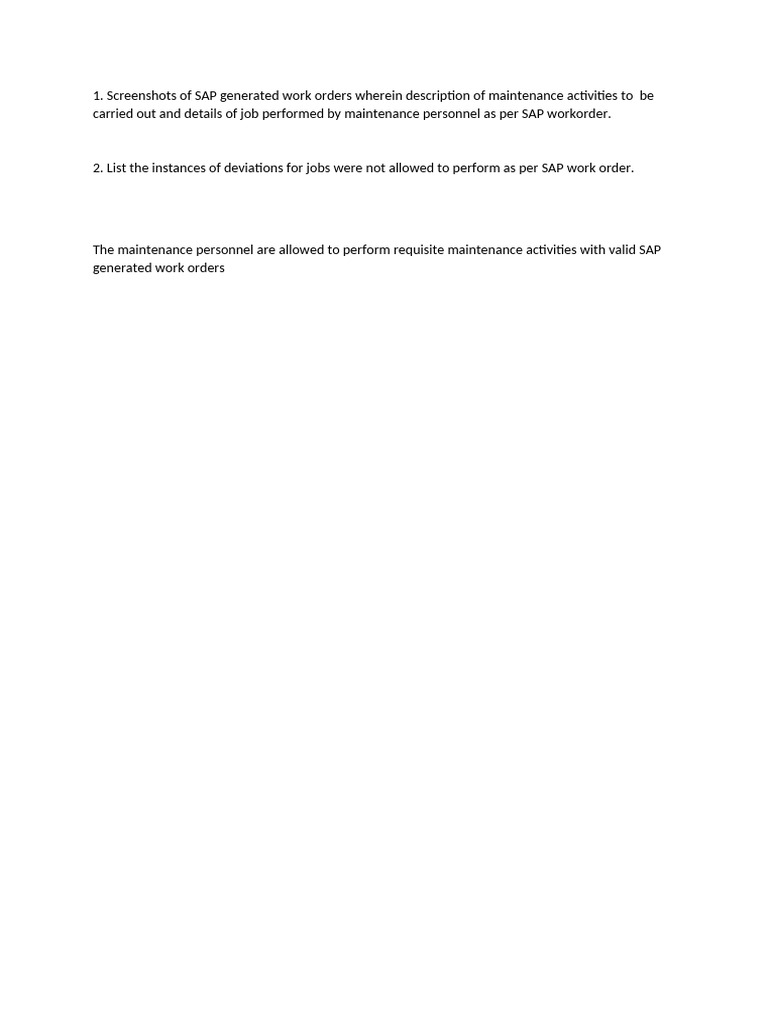 MS-01 - Work Order Creation | PDF