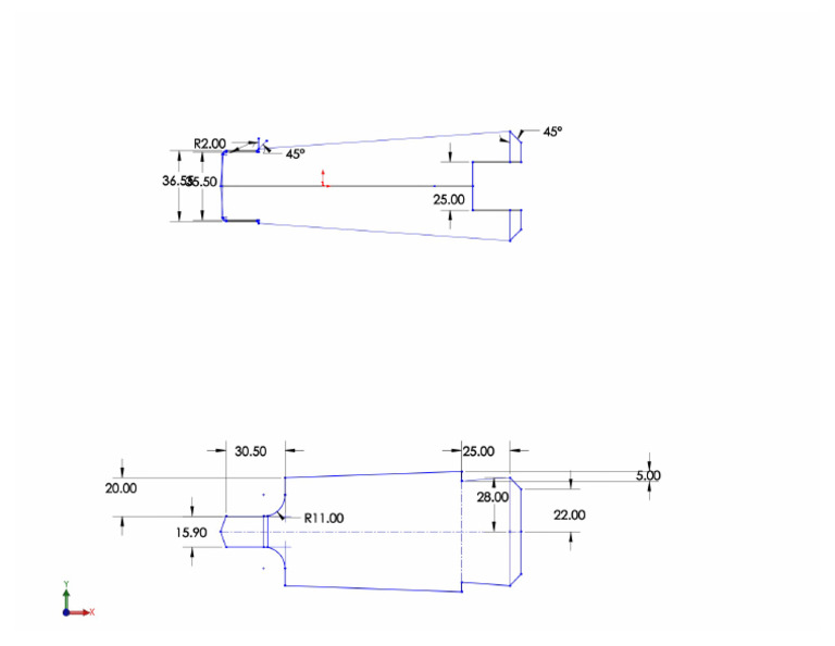 2d Mechanical Part Drawing in 2 Views | PDF