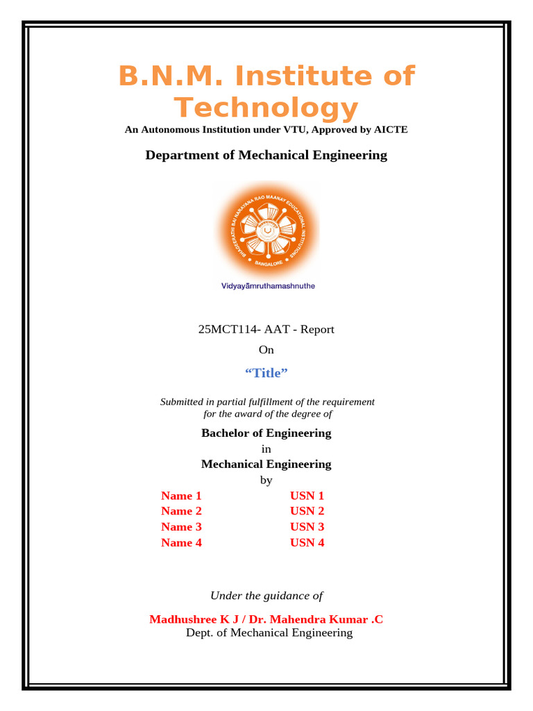 25MCT114 AAT Report Cover Page | PDF