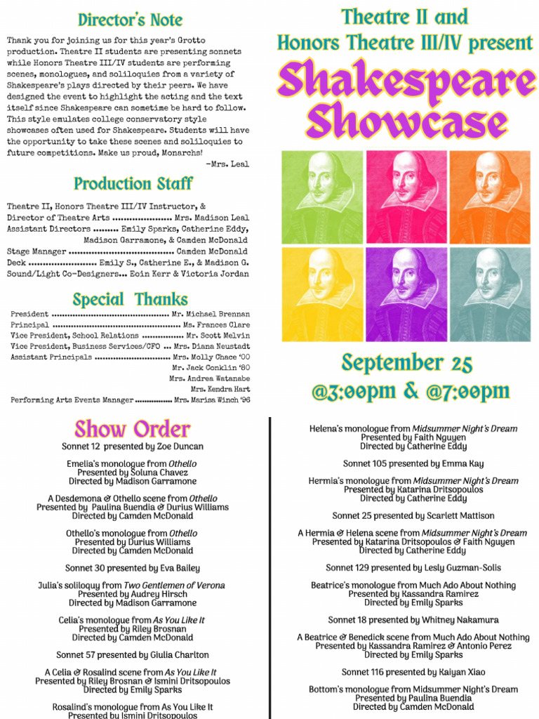 Shakespeare Showcase '25 | PDF