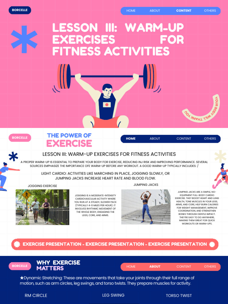 Blue and Pink Illustration Modern Exercise Presentation - 20260211 ...