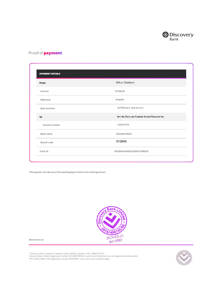 Proof of Payment PDF | PDF