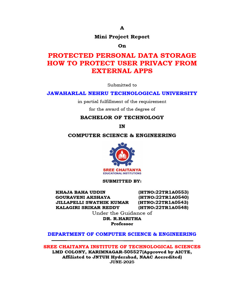 Protected Personal Data Storage How To Protect User Privacy From ...