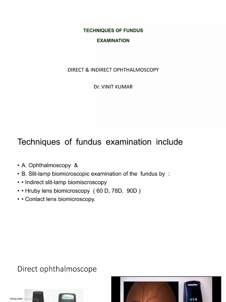 Techniques of Fundus | PDF