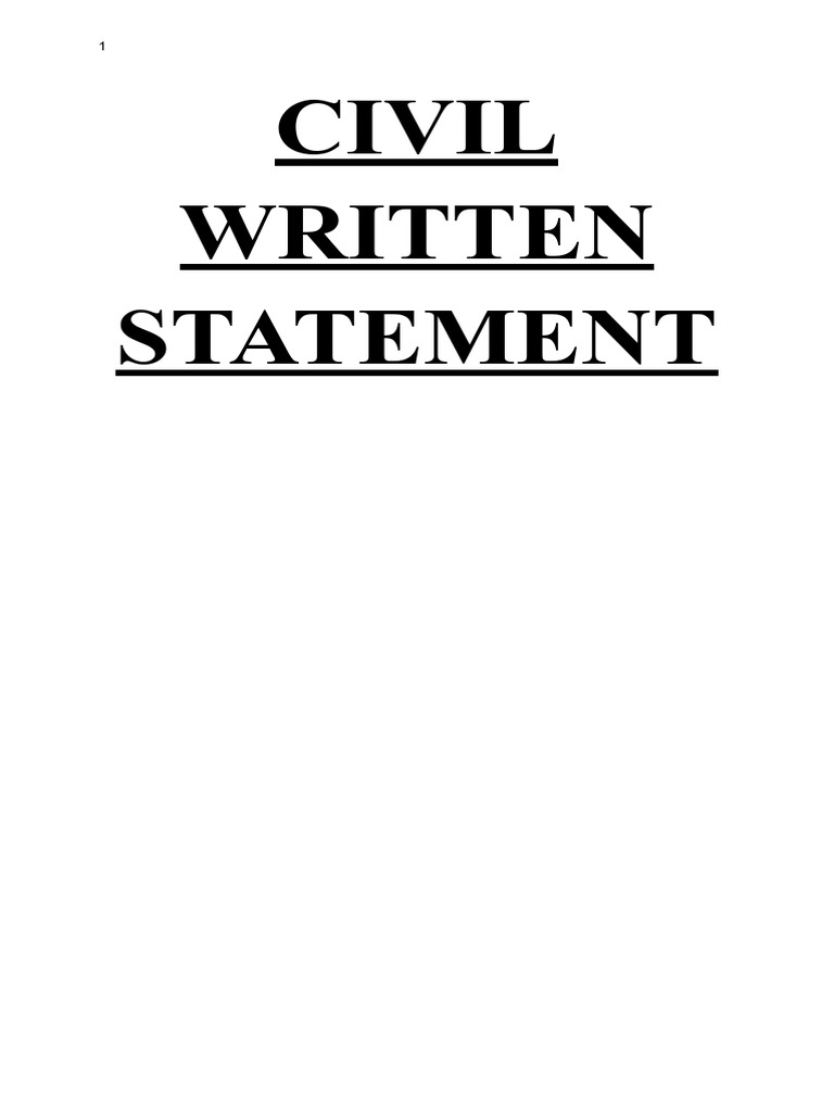 Written Statement | PDF | Lawsuit | Common Law