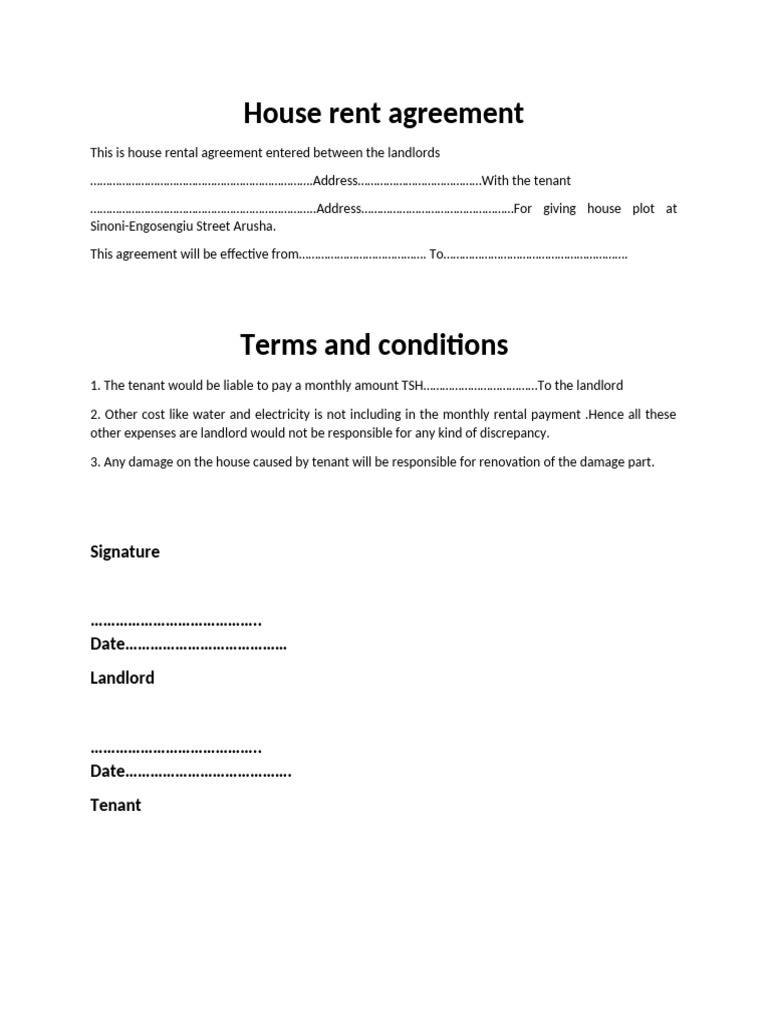 House Rent Agreement | PDF