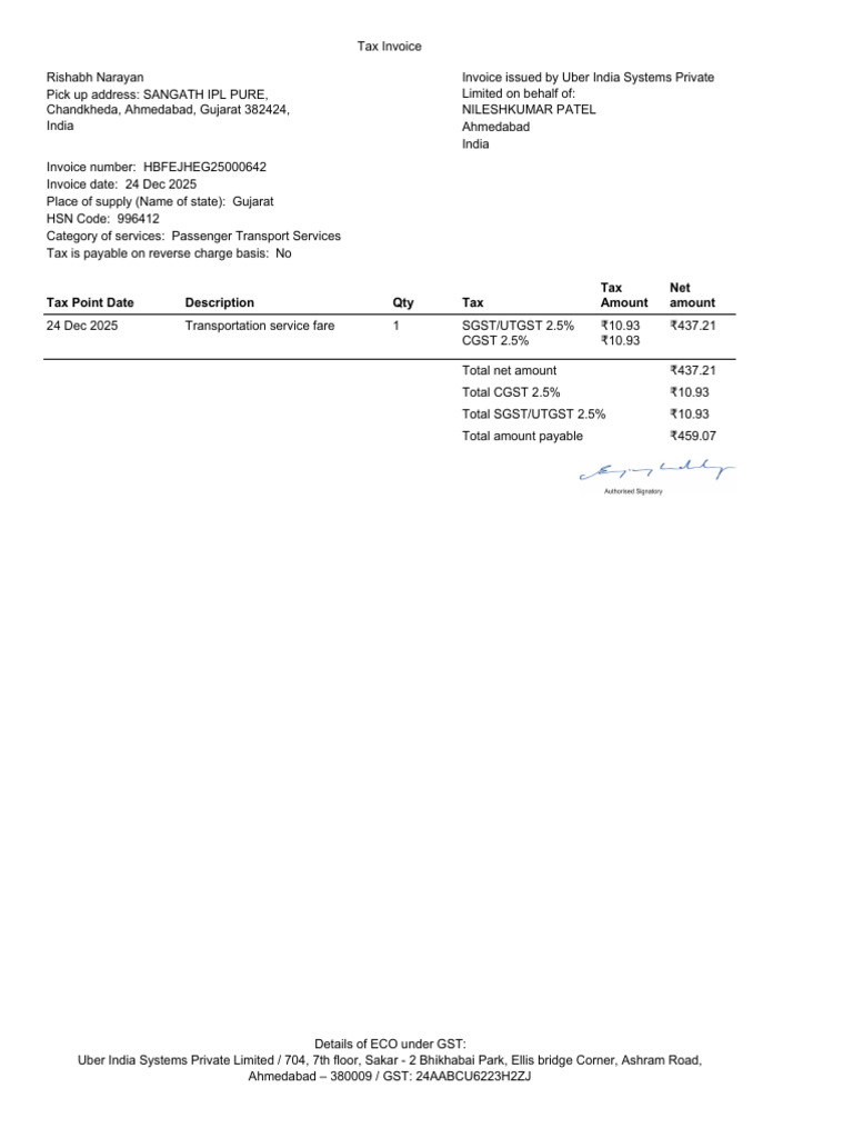 Invoice Home Chang | PDF