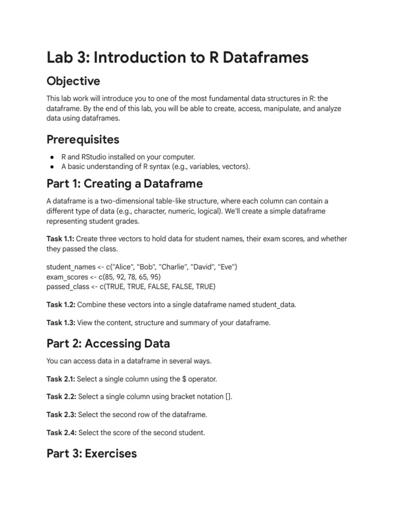R Lab 3 | PDF | Computer Programming | Computing