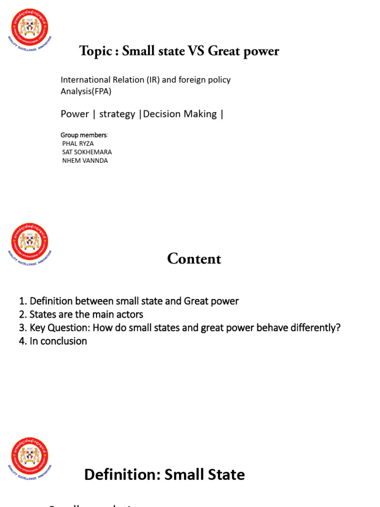 Small State Vs Great Power | PDF