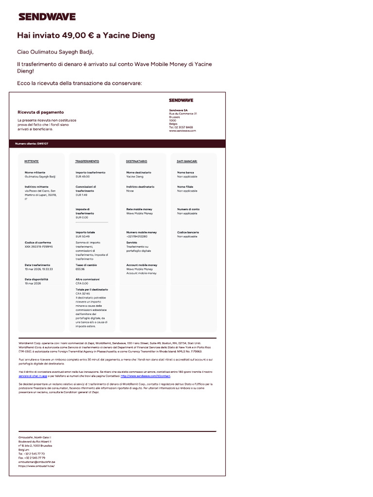 SendwaveReceipt - Mar 19, 2026 0833 PM | PDF