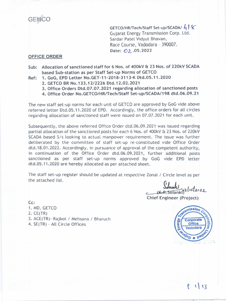 Allocation Order - SCADA-2 | PDF