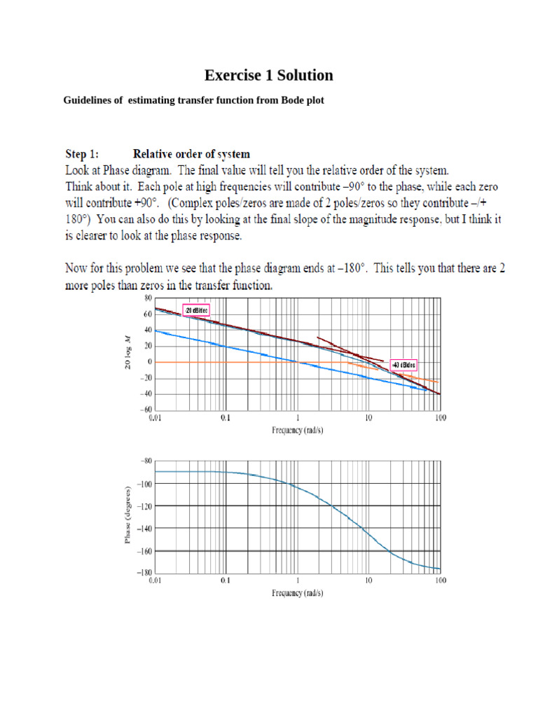 Exercise 1 Solution | PDF | Control Theory | Electronics