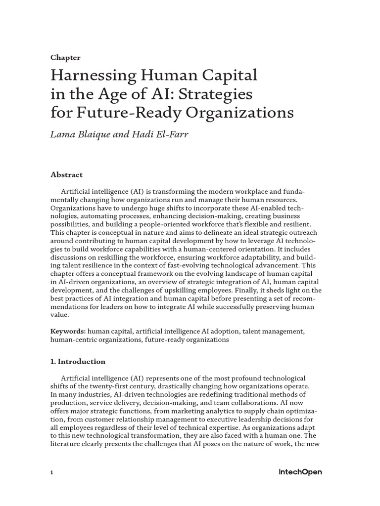 Blaique 2025 - Harnessing Human Capital in The Age of AI - Strategies ...