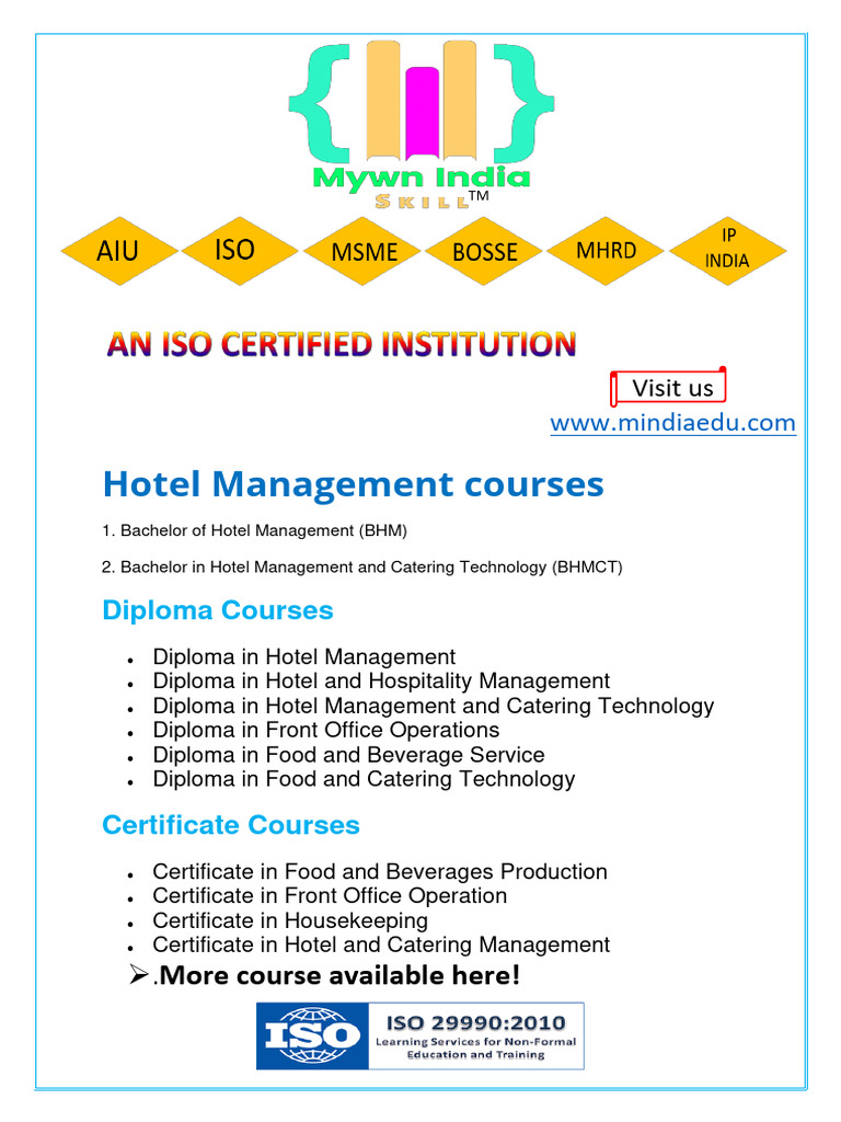 Hotel Managment Courses | PDF
