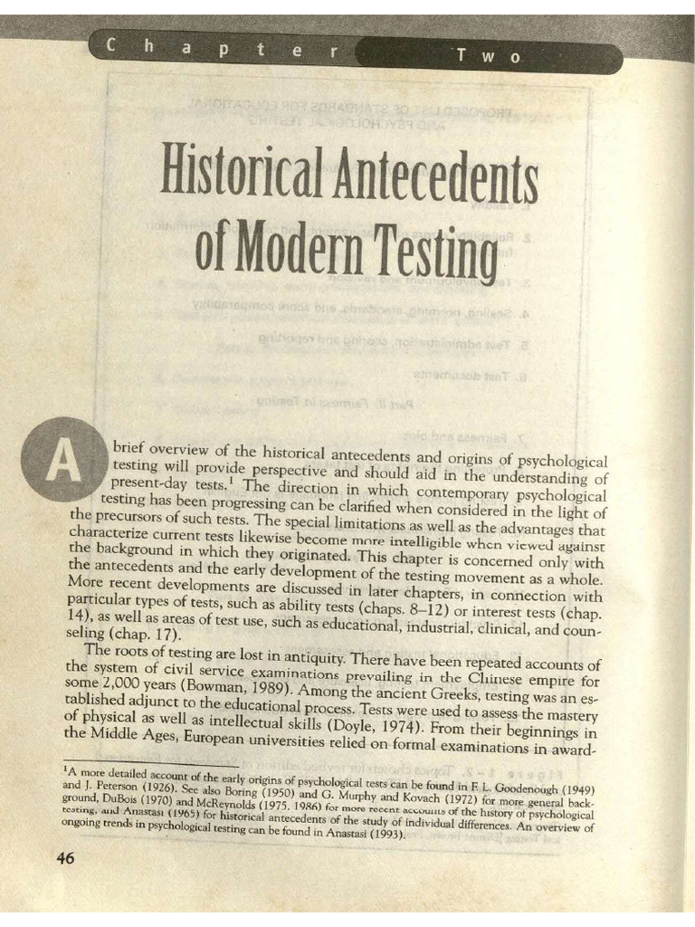 Historical Antecedents of Testing | PDF