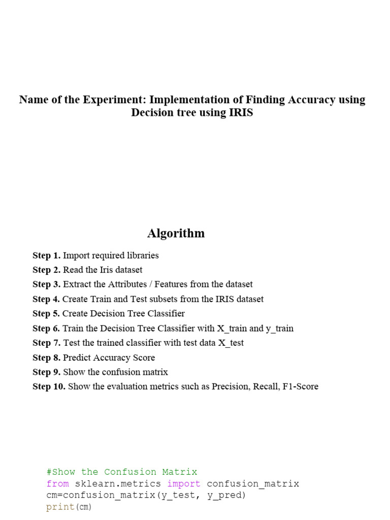 PR-9-Implementation of Finding Accuracy Using Decision Tree Using IRIS ...
