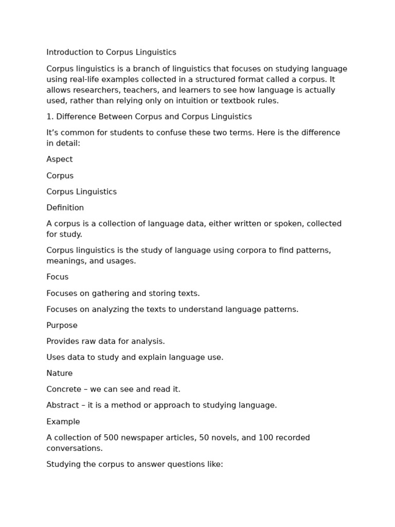 Introduction To Corpus Linguistics | PDF | Linguistics | Human ...