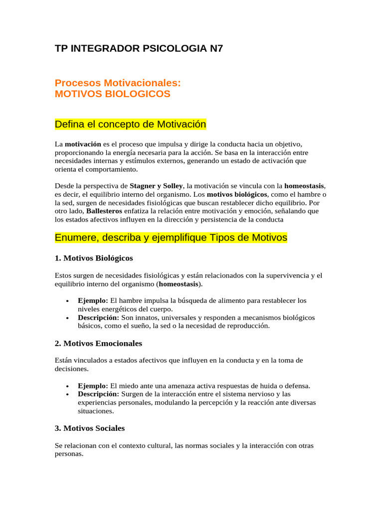 TP Integrador Psicologia n7 | PDF | Las emociones | Estrés (biología)