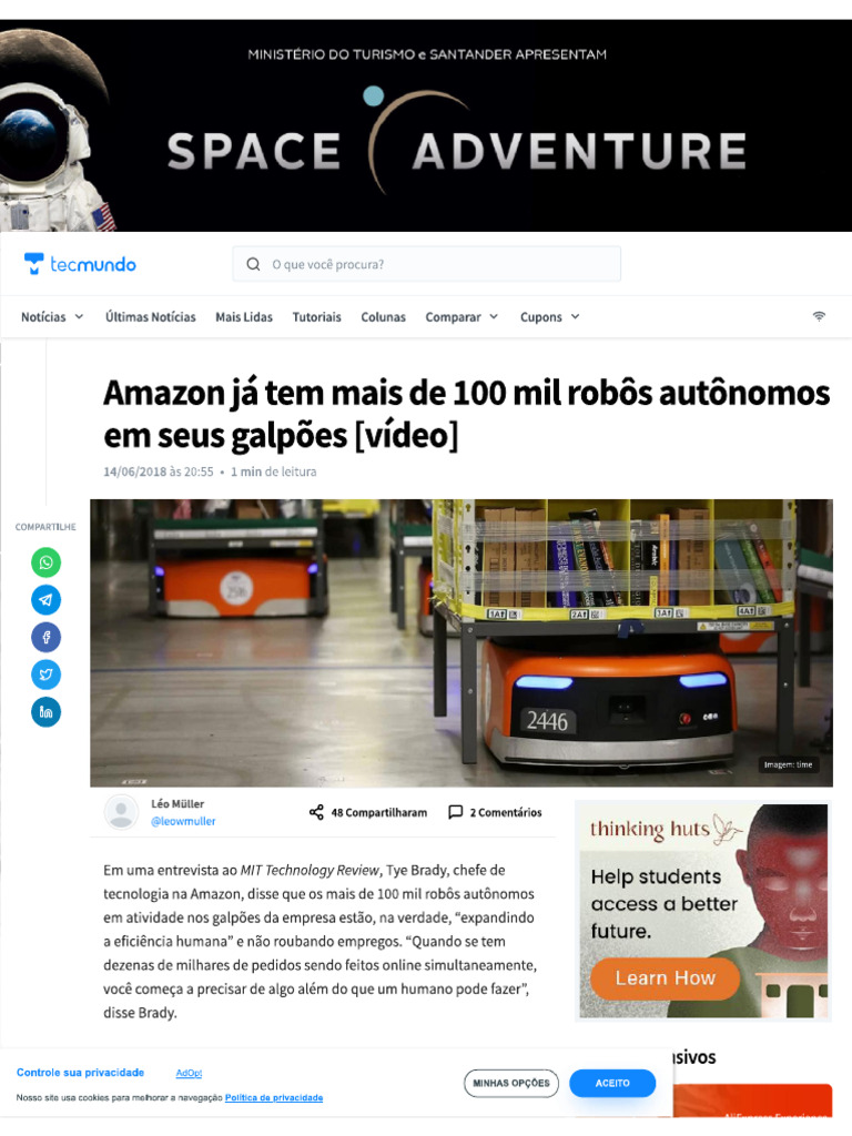 Amazon Já Tem Mais de 100 Mil Robôs Autônomos em Seus Galpões (Vídeo ...