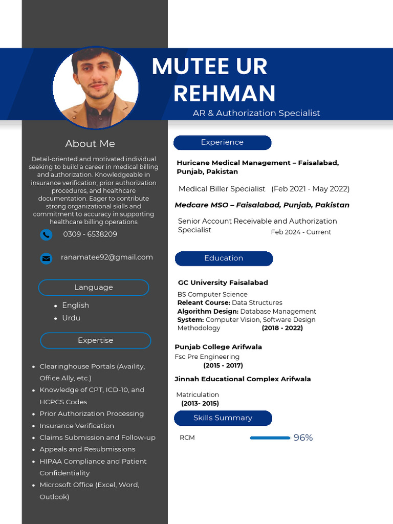 Mutee Ur Rehman CV-3 | PDF
