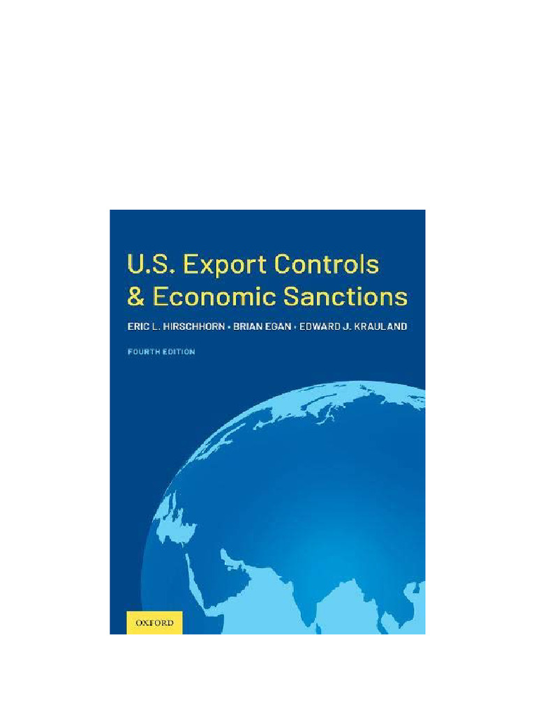 U.S. Export Controls and Economic Sanctions 4th Edition Eric L ...