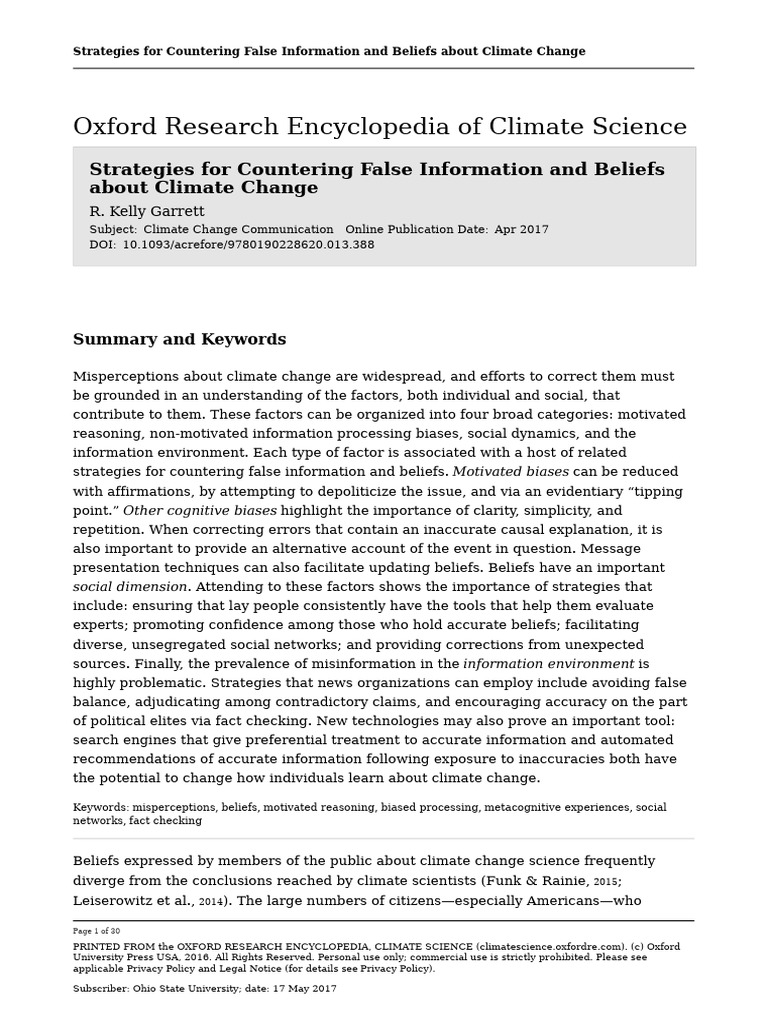 Garrett Strategies For Countering False Information | PDF | Expert ...