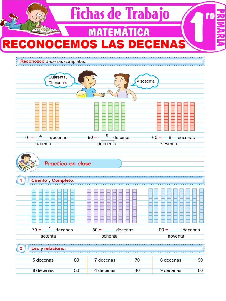 Reconocemos Las Decenas para Primer Grado de Primaria | PDF