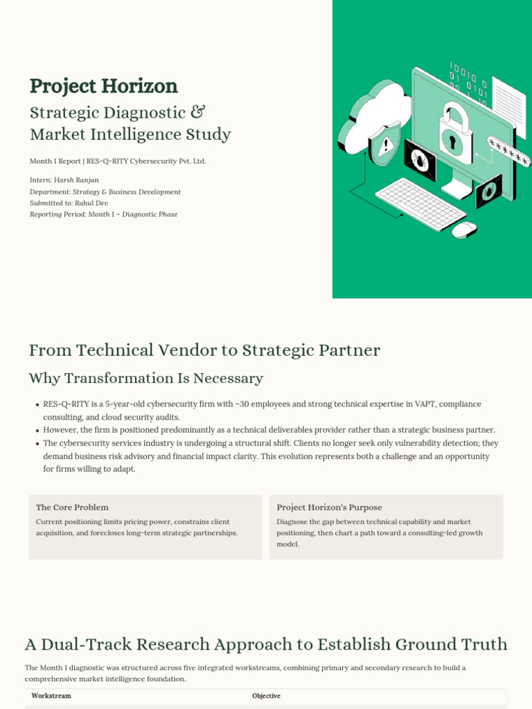 Project Horizon Strategic Diagnostic & Market Intelligence Study | PDF ...