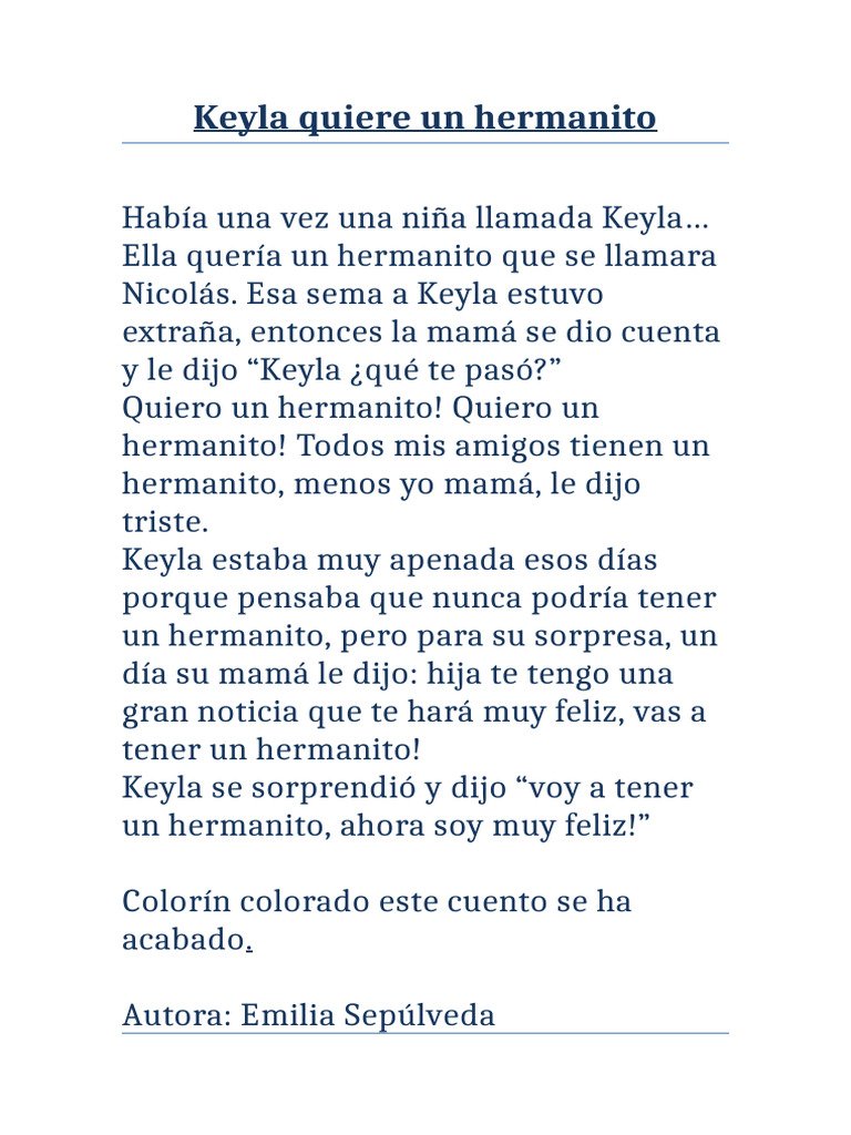 Keyla Quiere Un Hermanito | PDF