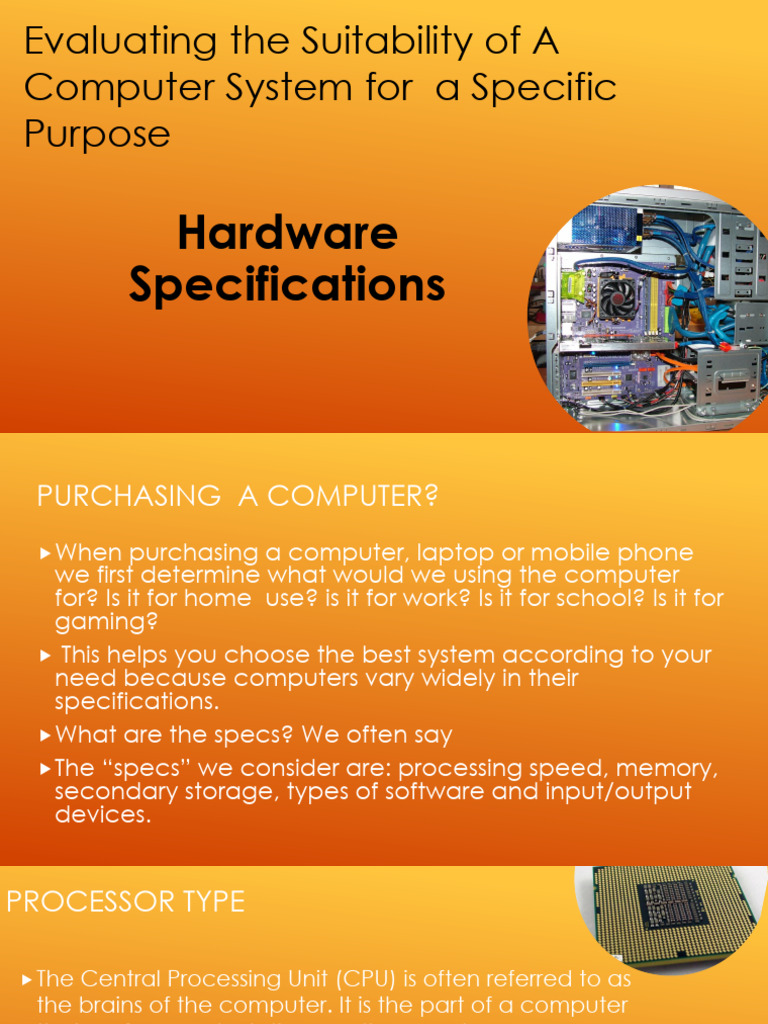 Evaluating Hardware Specifications | PDF