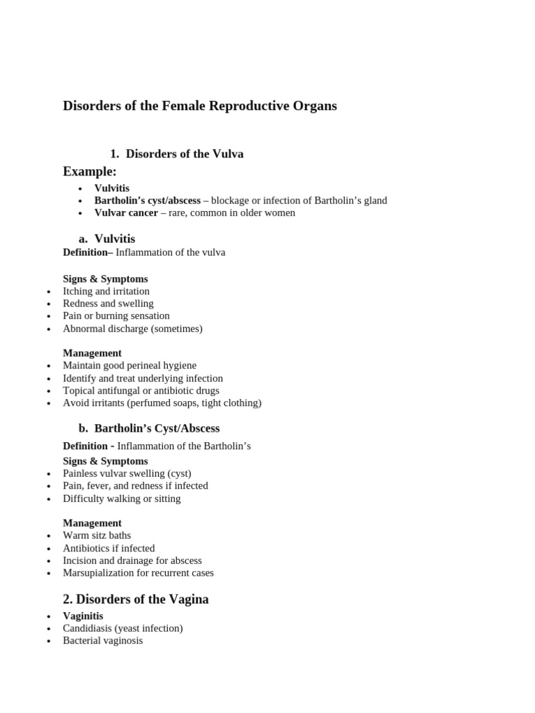 Disorders of Female Reproductive System PH Center | PDF | Vagina | Uterus