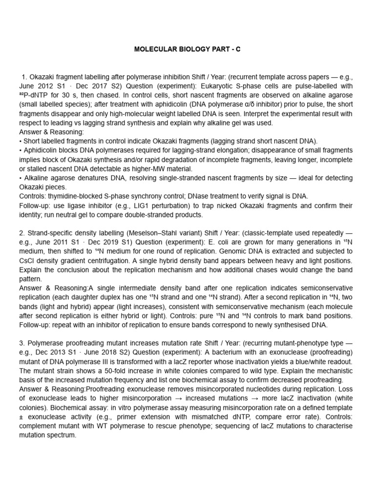 Molecular Biology Part - C | PDF | Rna Splicing | Repressor