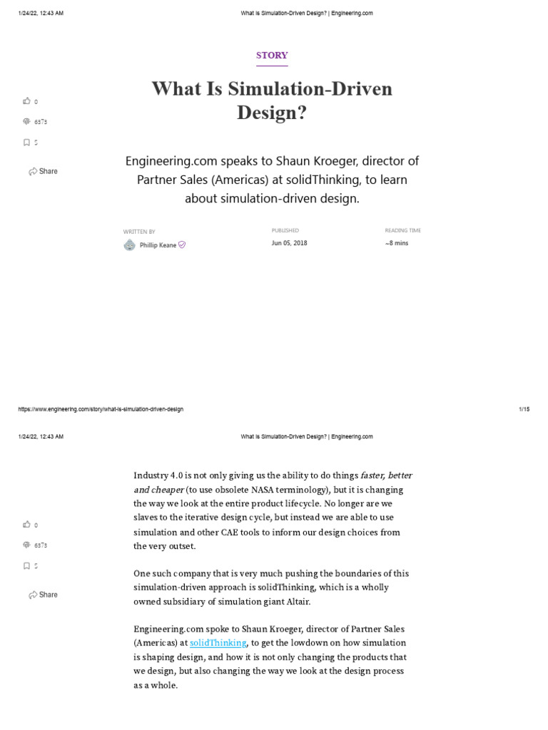 What Is Simulation-Driven Design | PDF | Simulation