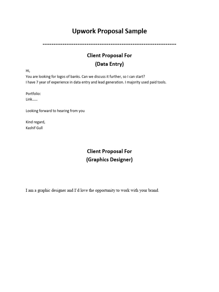 Upwork Proposal Sample | PDF