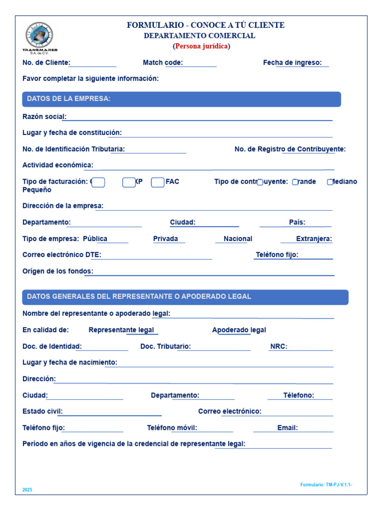 Formulario Hapag Lloyd | PDF
