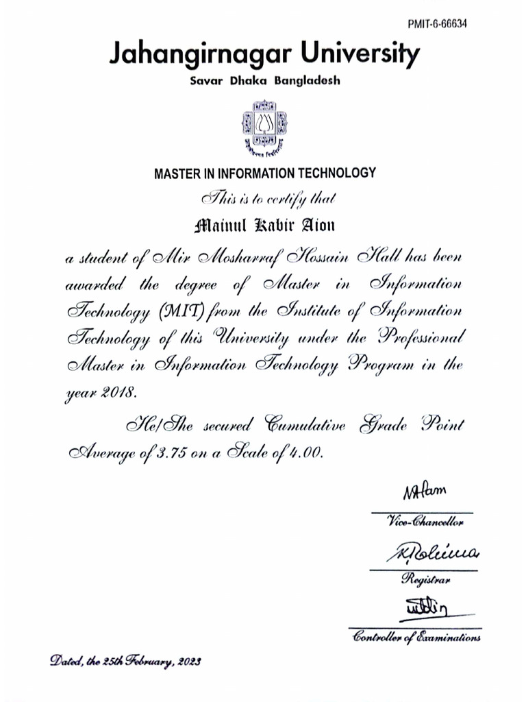 JU Masters Cert | PDF