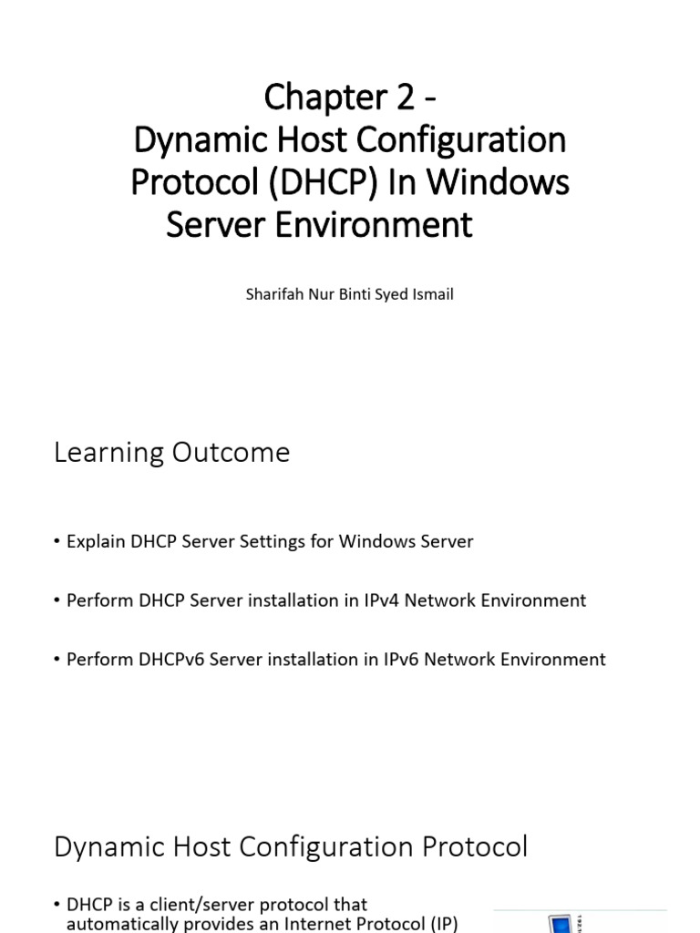 Chapter 2 - Dynamic Host Configuration Protocol (DHCP) in Windows ...