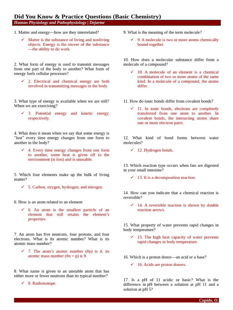 CHAPTER 2 (Basic Chemistry) | PDF | Molecules | Chemical Bond