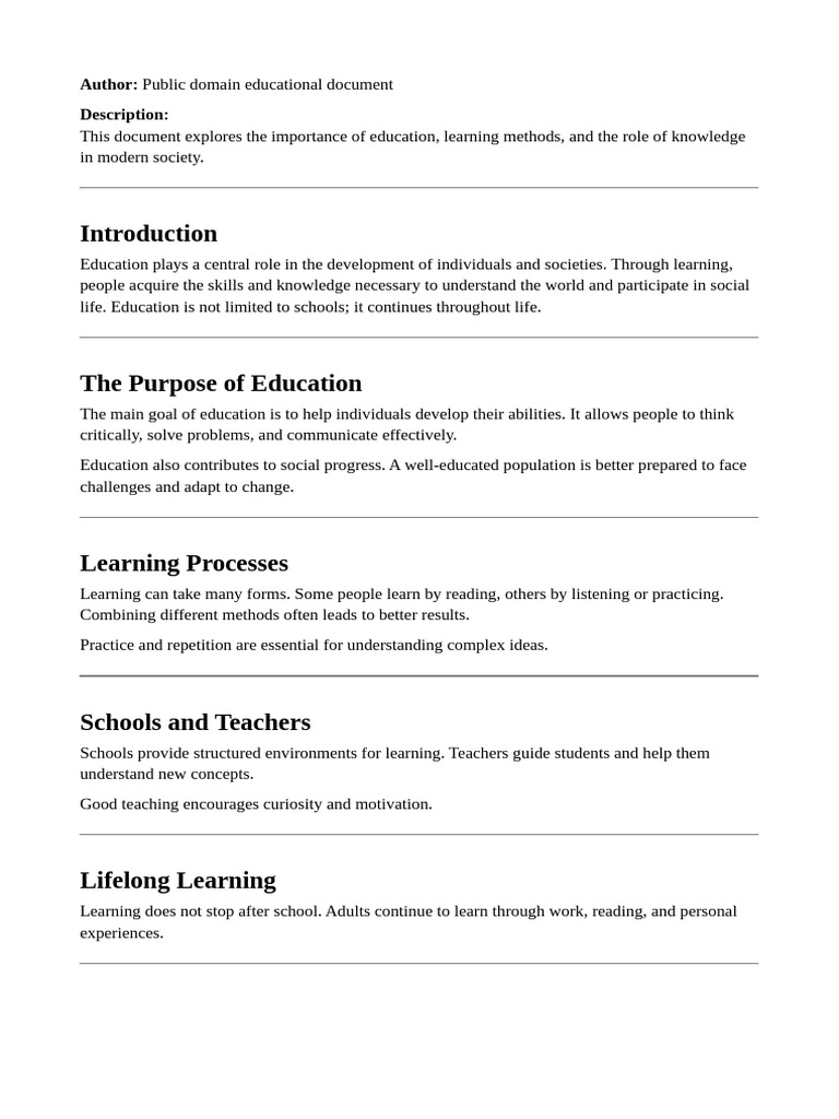 General Reflections On Education and Knowledge | PDF | Learning | Teachers