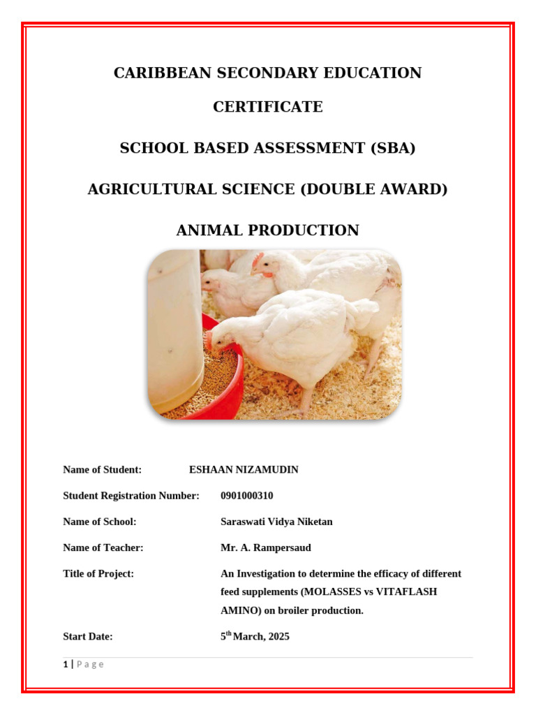Broiler Sba Template (Update 2025) (Autorecovered) | PDF | Dietary ...